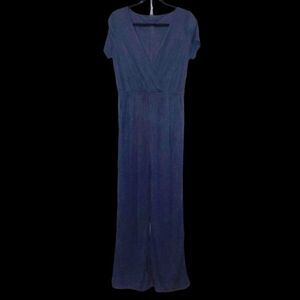 Jumpsuit Blue Surpice Modal Blend Wide Leg Size L